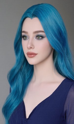 cabello azul